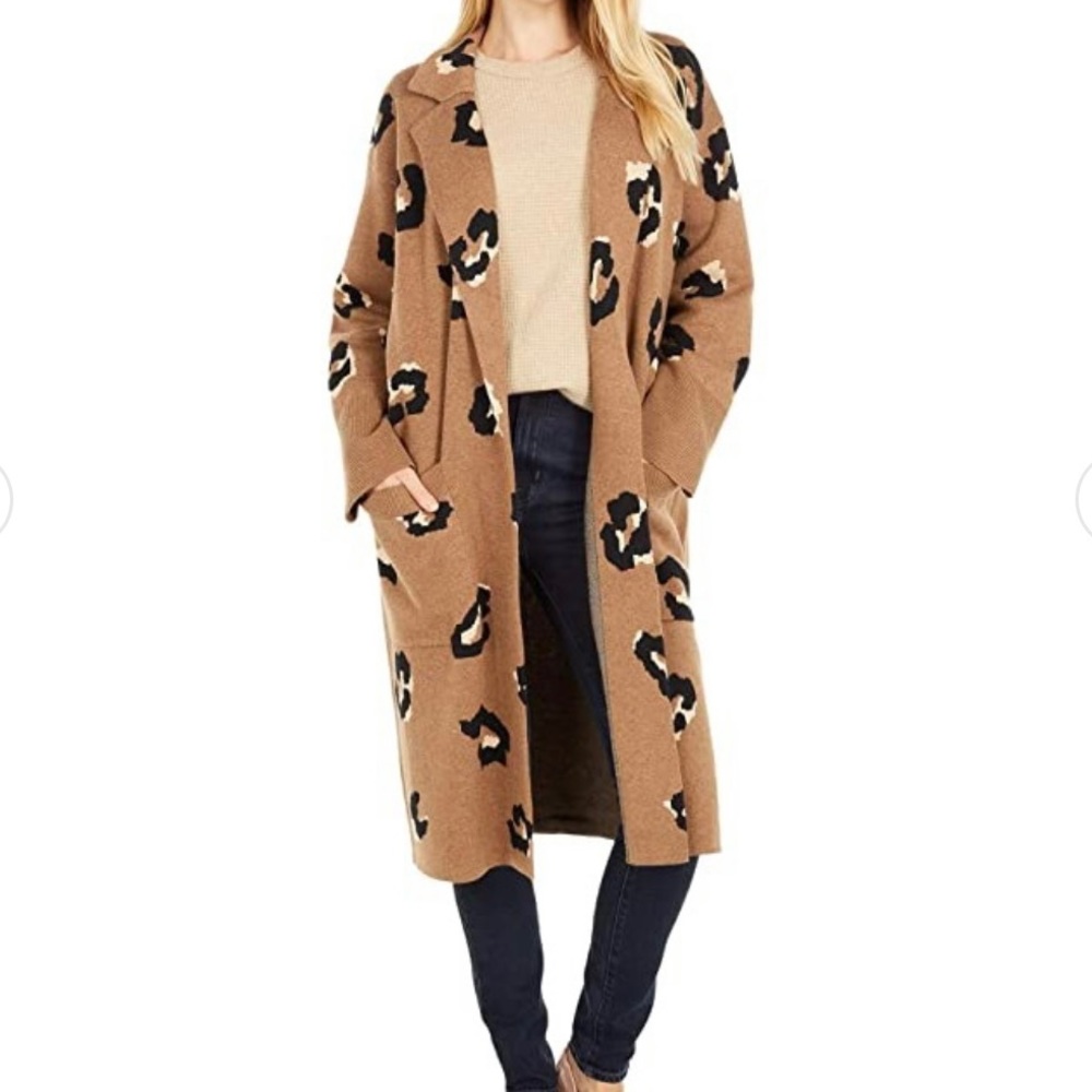 J. Crew Rory Leopard Sweater Coat